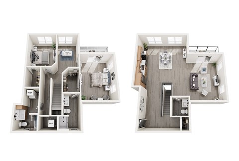 Floor plan for 2 beds, 2.5 baths, 1984 sqft
